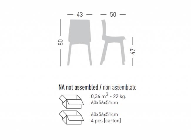 Стул пластиковый Kanvas BL 430х500х790 мм Стул пластиковый Kanvas BL 430х500х790 мм