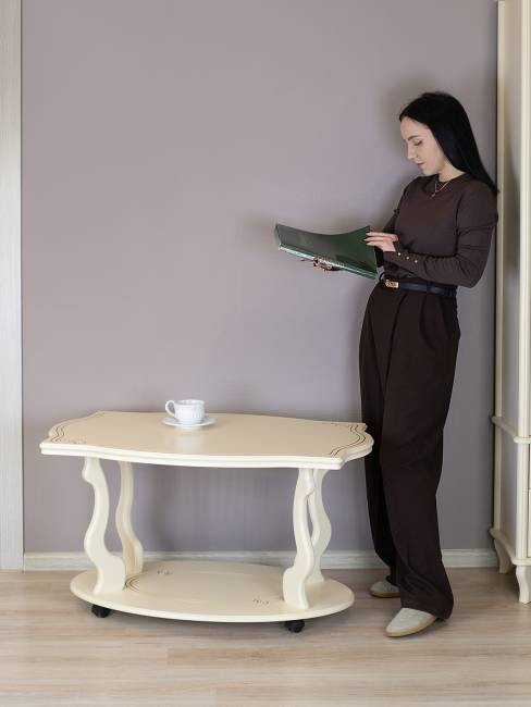 Стол журнальный Берже 3 слоновая кость Стол журнальный Берже 3 слоновая кость