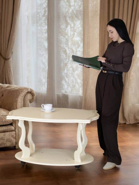 Стол журнальный Берже 3 слоновая кость Стол журнальный Берже 3 слоновая кость