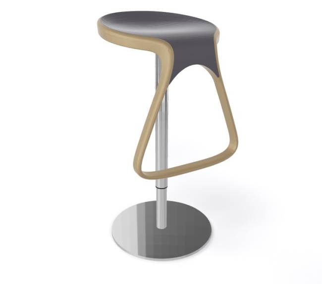 Табурет пластиковый барный Octo тортора, серый 400х400х750 мм