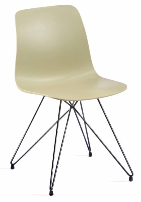 Стул пластиковый Unik TC черный, зеленый 450х450х800 мм