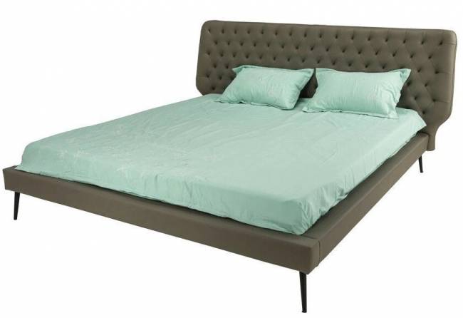 Кровать, MK-7603-BG, двуспальная, 180х200 см, Бежевый