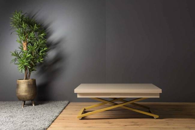 Стол-трансформер Левмар Cross G41/S90 Капучино/золото