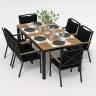Обеденная группа  TELLA FESTA plus каркас карбон / стол тик 180 / ткань черная