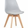 Стул обеденный DOBRIN JERRY SOFT, ножки светлый бук, цвет сиденья светло-серый (GR-01)