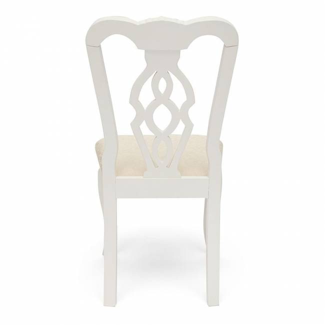Стул - Афродита/ Aphrodite дерево гевея, 46х54х99см, Ivory white, ткань кремовая с рисунком (3321) (Комплект из 2 шт.) Ivory white, ткань кремовая с рисунком (3321) дерево гевея
