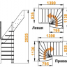 Деревянная лестница ЛС-91м+1 ступень сверху