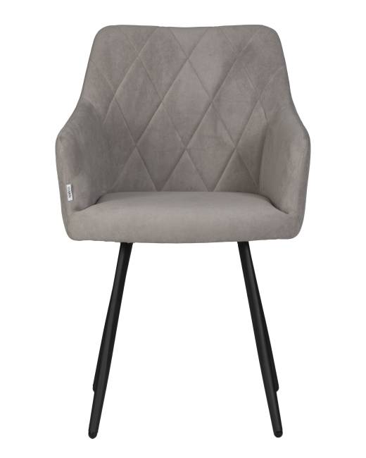 Стул обеденный DOBRIN ROBY, ЭМАЛЬ ЧЕРНЫЙ МУАР велюр Catania Smoke