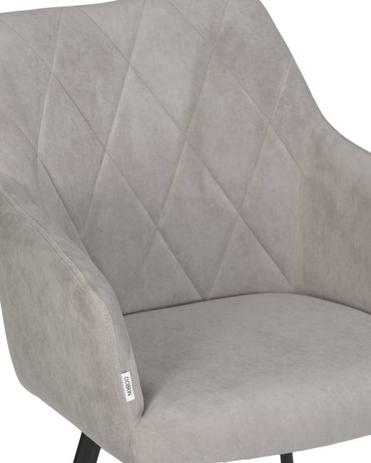 Стул обеденный DOBRIN ROBY, ЭМАЛЬ ЧЕРНЫЙ МУАР велюр Catania Smoke