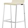Стул барный пластиковый Kuadra сатинированный стальной, слоновая кость 470х550х1085 мм