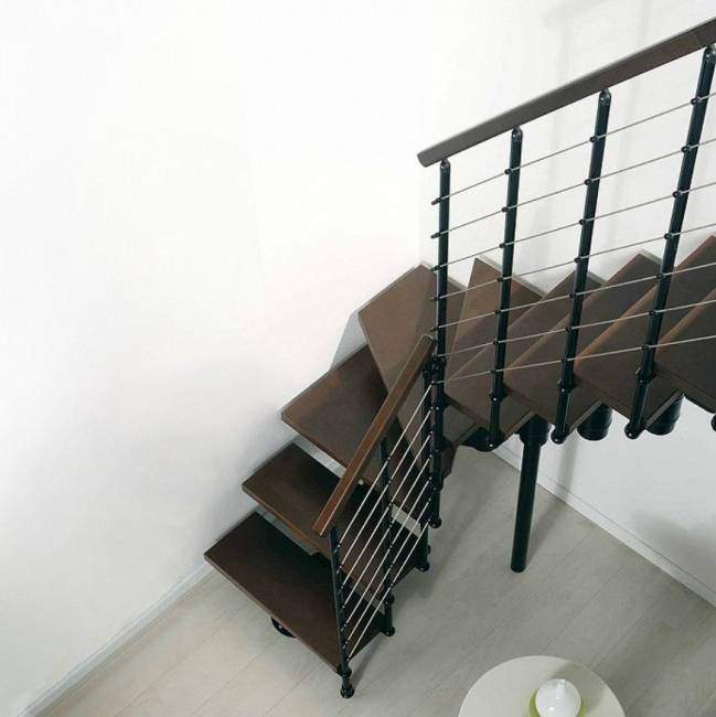 Модульная лестница Komoda 89 Г-образная Серый, Темный