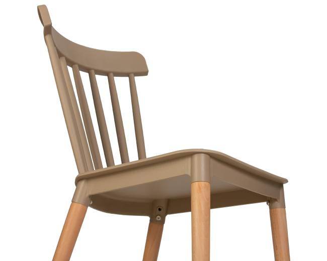 Набор 4 шт Стул обеденный DOBRIN THEO, ножки светлый бук, цвет бежевый (GR-03)