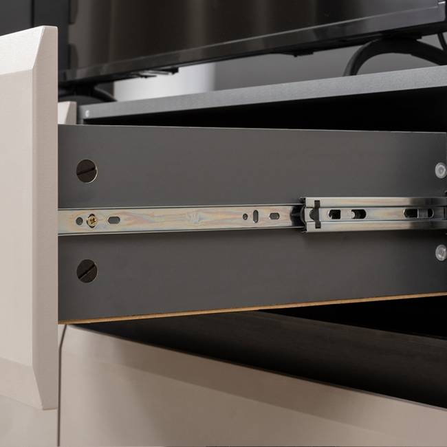 Сидней тумба для аппаратуры с двумя пеналами с ящиком и верхней полочкой цвет антрацит/МДФ веллюто капучино