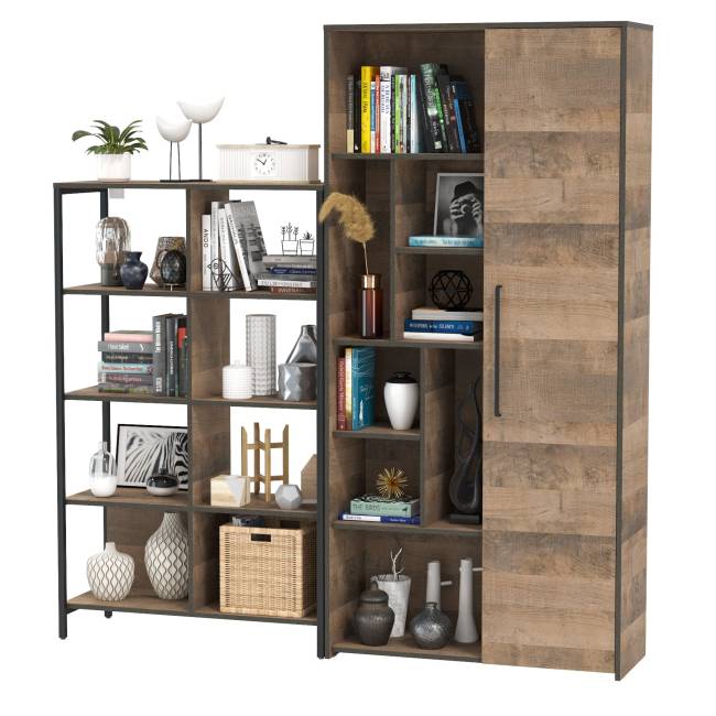 Шкаф-стеллаж со стеллажом Трувор 13.151.02 цвет дуб гранж песочный/интра