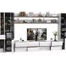 Стенка в гостиную модульная Сидней комплектация № 115 цвет белый/чёрный/МДФ белый глянец