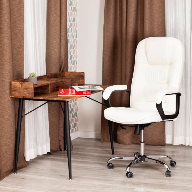 Кресло СН9944 (22) хром кож/зам, белый, 36-01 белый кож/зам