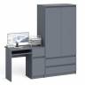 Шкаф-комод Мори МШ900 2 ящика с компьютерным столом МС-1 правым Мори цвет графит