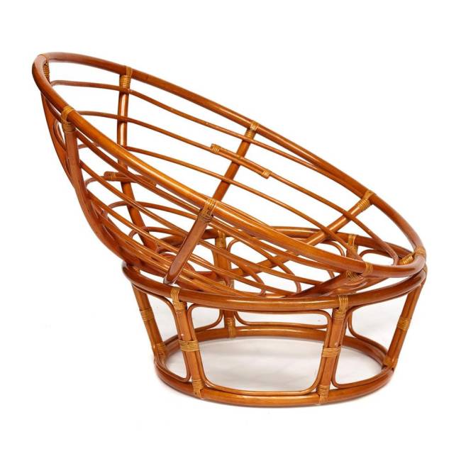 Кресло PAPASAN/ПАПАСАН 23/01 W  /с подушкой/ диаметр подушки 122 см, 115х101х104 см, Cognac (коньяк), ткань Оранжевый, С 23 Cognac (коньяк)