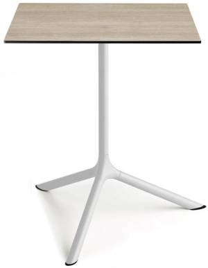 Стол ламинированный обеденный Tripe Maxi белый, состаренный дуб тортора 700х700х740 мм