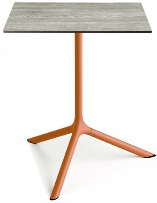 Стол ламинированный обеденный складной Tripe Maxi Folding терракотовый, состаренный серый дуб 700х700х740 мм