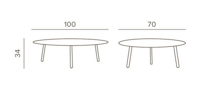 Столик металлический кофейный Island тортора 1000х700х340 мм