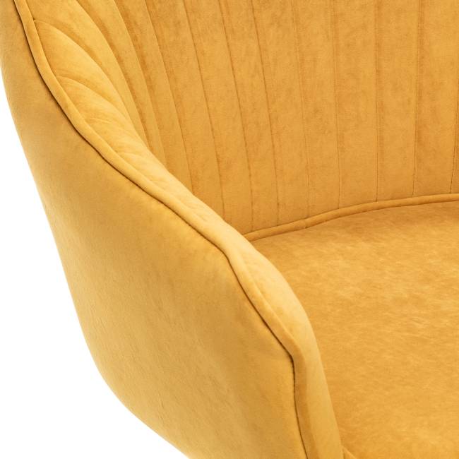 Стул с подлокотниками Leset Вайд, каркас Черный, велюр Горчица Горчица Черный