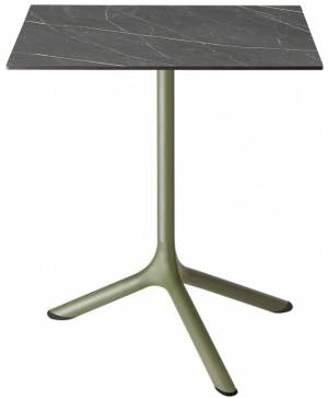 Стол ламинированный обеденный Tripe оливковый, черный мрамор Сахара 600х600х740 мм