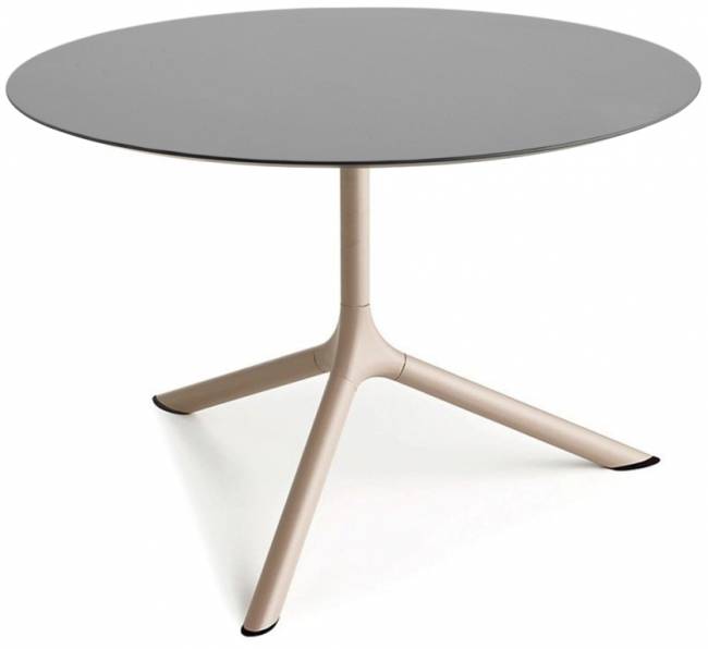 Столик ламинированный кофейный Tripe Maxi тортора, светло-серый Ø800х510 мм