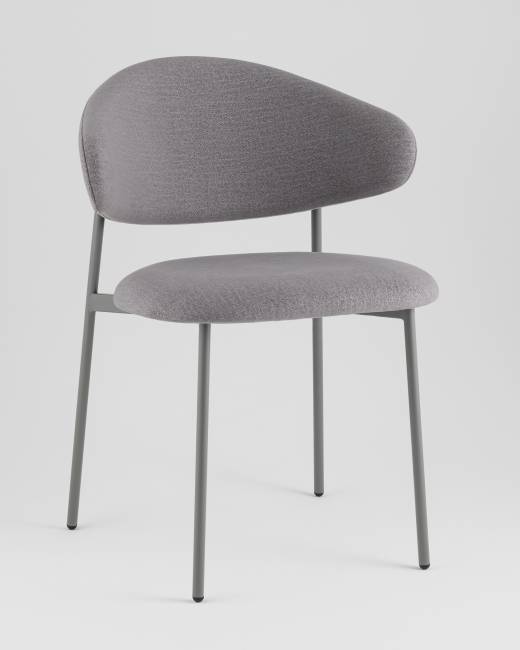 Стул Evan велюр серый каркас серый