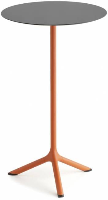Стол ламинированный барный Tripe терракотовый, антрацит Ø600х1100 мм