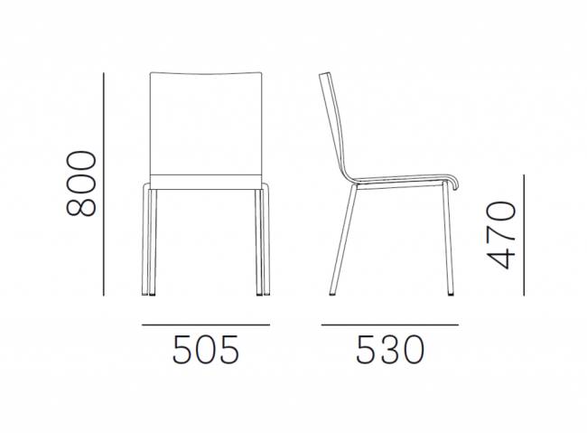 Стул деревянный c обивкой Kuadra XL 505х530х800 мм