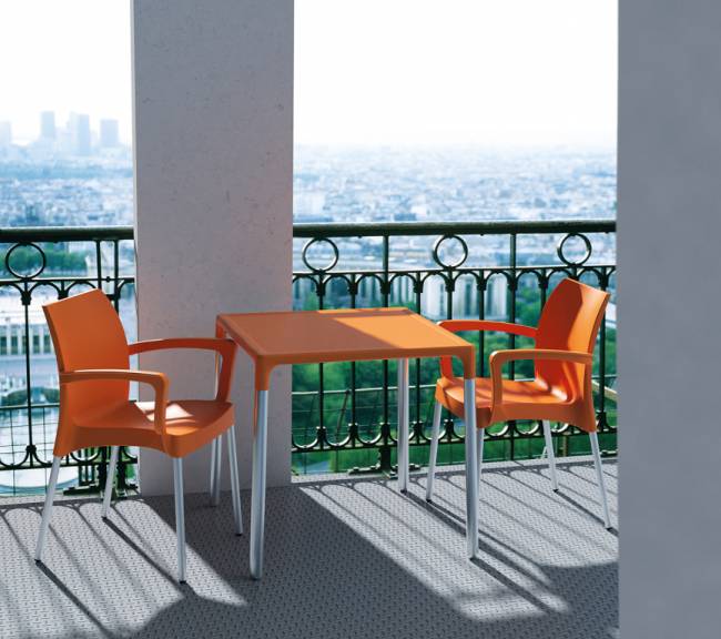 Кресло пластиковое Dolce оранжевый 560х530х800 мм