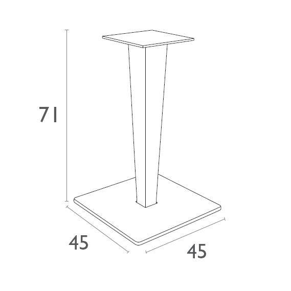Подстолье с имитацией плетения Riva белый 450х450х710 мм
