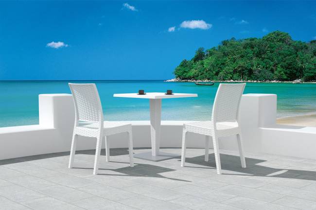 Подстолье с имитацией плетения Riva белый 450х450х710 мм