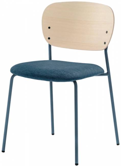 Стул с обивкой Jazz синий, беленый ясень, синий 485х515х785 мм