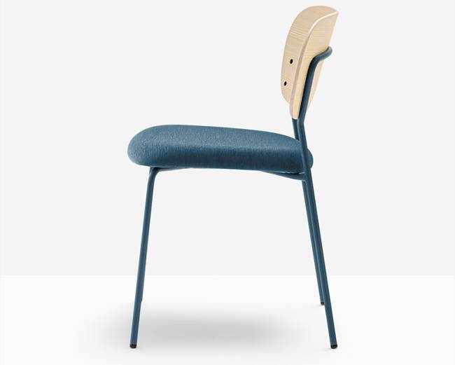 Стул с обивкой Jazz синий, беленый ясень, синий 485х515х785 мм