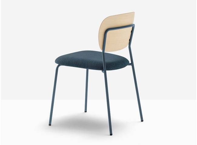 Стул с обивкой Jazz синий, беленый ясень, синий 485х515х785 мм