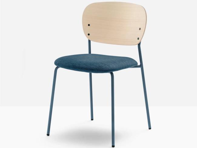 Стул с обивкой Jazz синий, беленый ясень, синий 485х515х785 мм