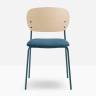 Стул с обивкой Jazz синий, беленый ясень, синий 485х515х785 мм