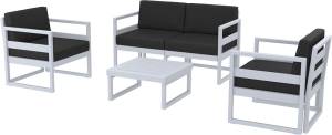 Комплект пластиковой мебели Mykonos серебристый, черный