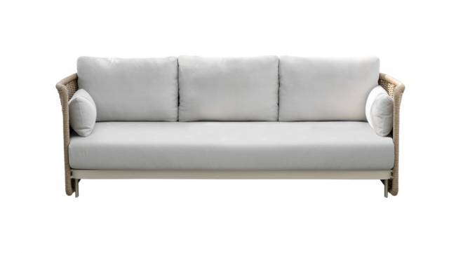 "Аликанте" диван из искусственного ротанга трехместный, цвет соломенный