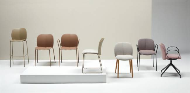 Кресло с обивкой Mentha Pop антрацит, слоновая кость 570х550х820 мм