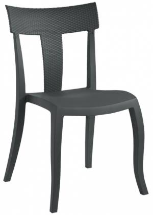 Стул пластиковый Toro-S Rattan антрацит 490х550х840 мм