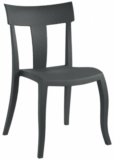 Стул пластиковый Toro-S Rattan антрацит 490х550х840 мм