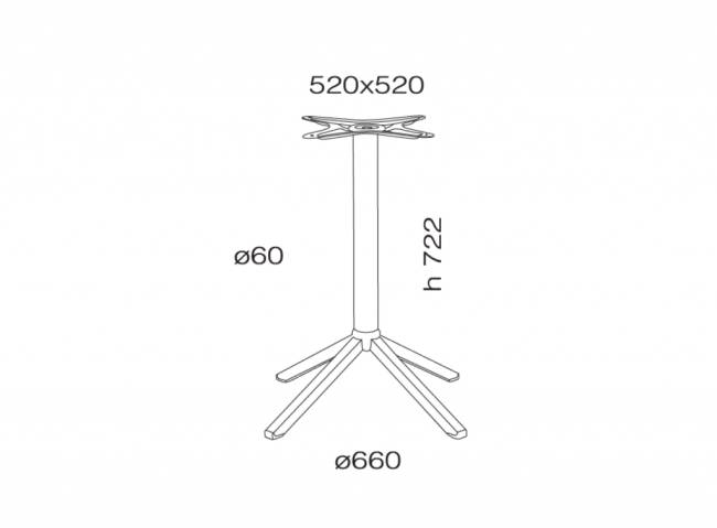 Подстолье металлическое Time 301 Ø660x722 мм Подстолье металлическое Time 301 Ø660x722 мм