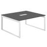 AG.1616.AN.72.WH / Стол для переговоров 1600х1638х750 / профиль О-образный: 70х20 белый; лючок: серебро; столешница: антрацит