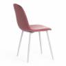 Стул BREEZE (mod. 4724) Велюр/металл , 44 х 53 х 87 см, Coral (коралловый) HLR44 / белый (Комплект из 4 шт.) Coral (коралловый) HLR44 / белый Велюр/металл