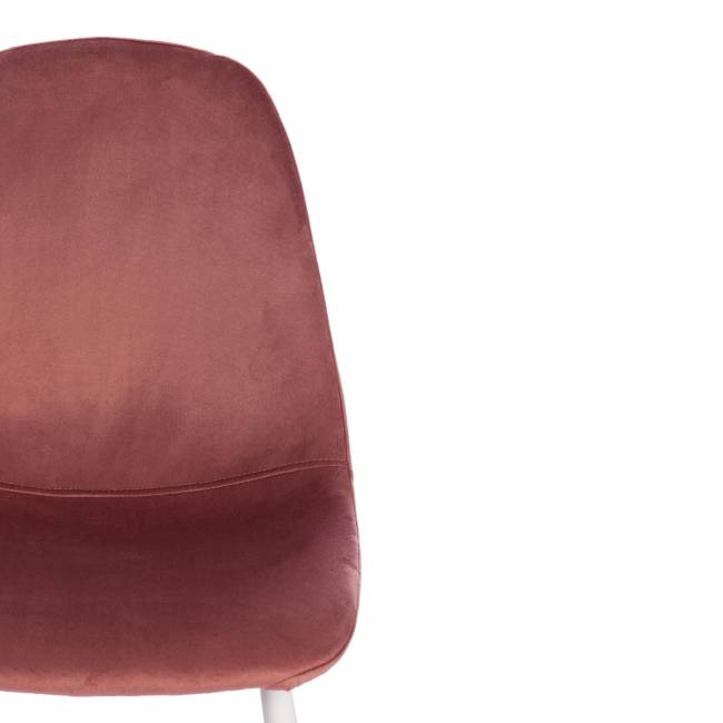 Стул BREEZE (mod. 4724) Велюр/металл , 44 х 53 х 87 см, Coral (коралловый) HLR44 / белый (Комплект из 4 шт.) Coral (коралловый) HLR44 / белый Велюр/металл
