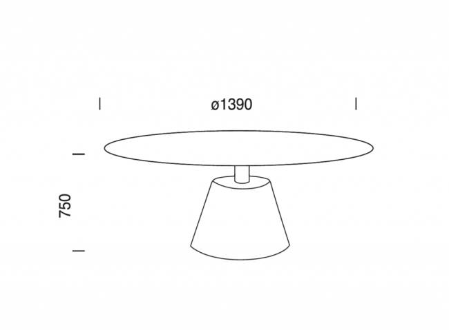 Стол ламинированный Roll Table Ø1390х750 мм