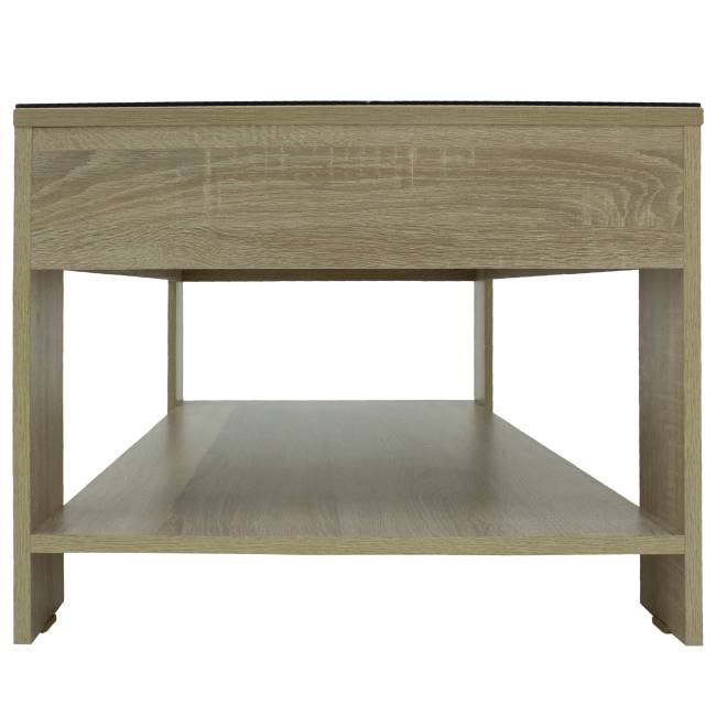 Стол журнальный BeautyStyle 26 сонома/стекло черное